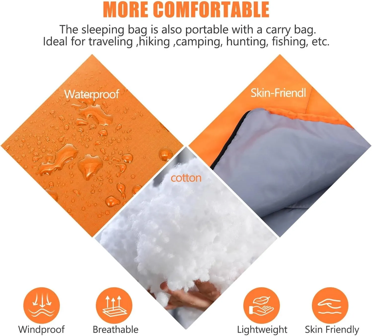Double Sleeping Bag for Adults with 2 Pillows, 2 Person Sleeping Bag for Waterproof Large Sleeping Bags for Family Camping Backpacking Hiking Outdoor
