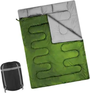 Double Sleeping Bag Warm Camping Sleep Bag 2 Person Supplies Washable Backpacking Quilt Equipment for Indoor Outdoor Adults