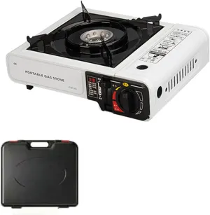 Double Wind Guard Burner,Burners,Camping Stove,portable camping stove, Portable Butane Stove,Perfect for Outdoor Cooking, Camping, Picnic and Adventures white