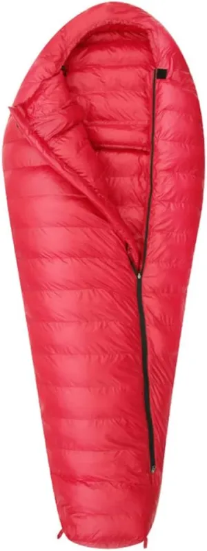 Down Sleeping Bag for Adults, Goose Down Ultralight Sleeping Bag with Compression Sack, Winter Backpacking Sleeping Bag for Camping & Hiking,Red,1100g