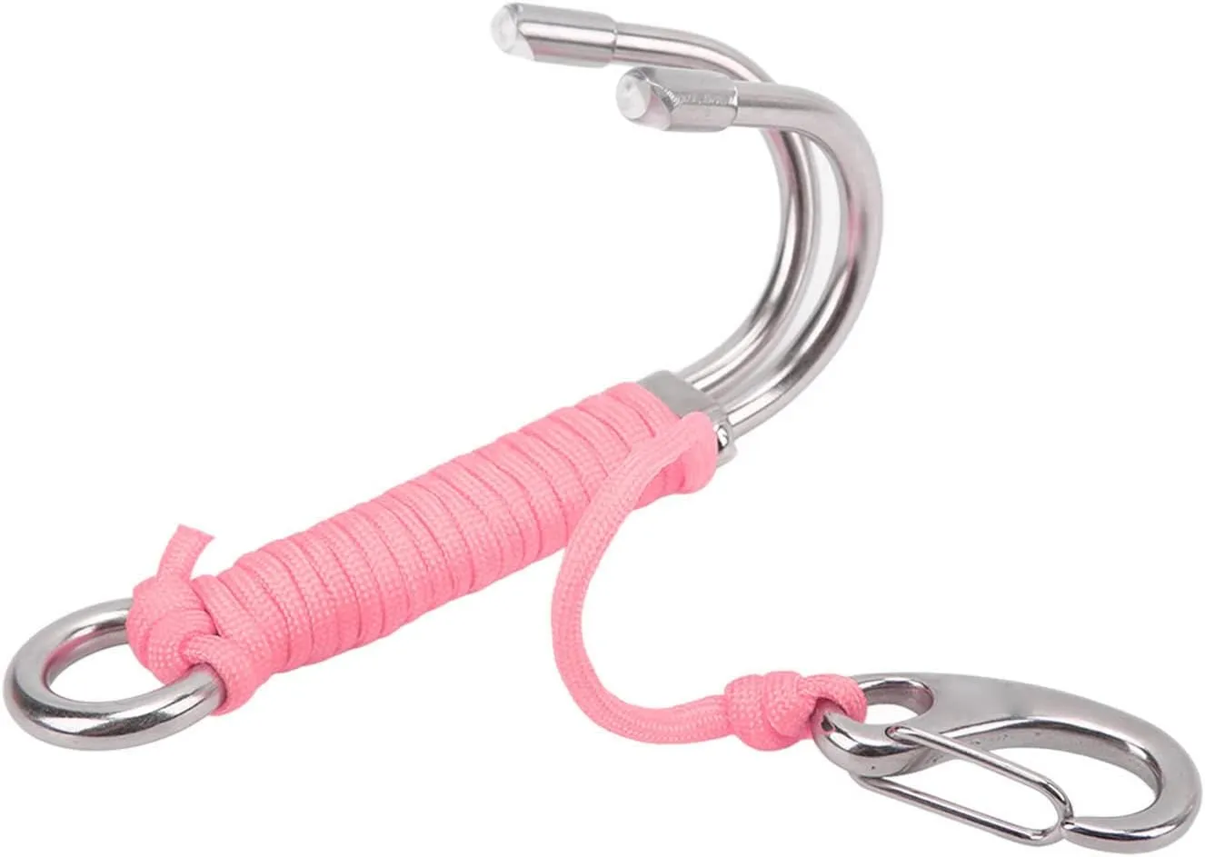 Drift Hooks, Double Decker Drift Hooks with Cord, Stainless Steel Diving Drift Hooks for Cave Diving