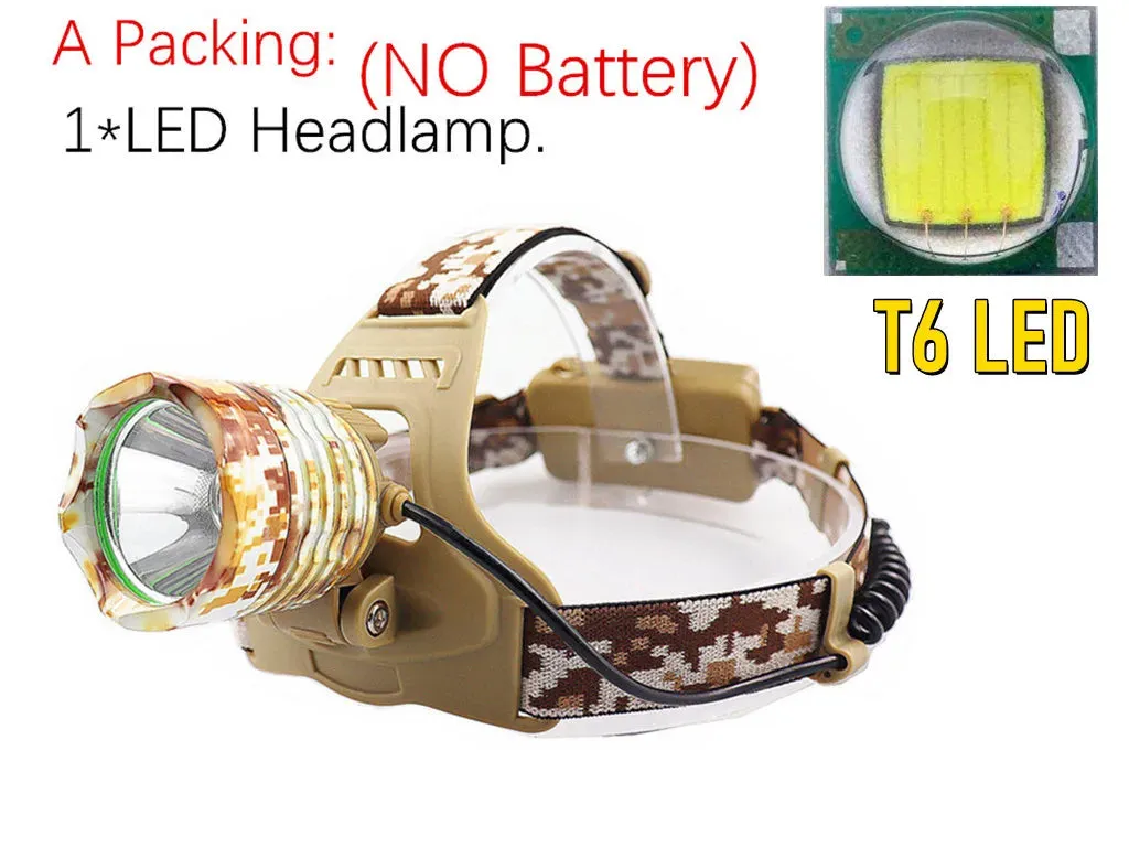 Drop Shipping ZOOM Headlamp XML-T6/L2 LED Headlamp Fishing Headlight Hunting light Camping Torch lantern Flashlight