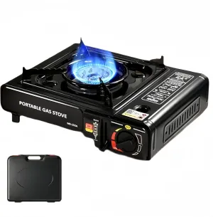 Dual Fuel Camping Stove, Propane or Butane Burner Stove, Portable Gas Stove with Carrying Case for Indoor outdoor cooking Adjustable Flame Over-Pressure Protection