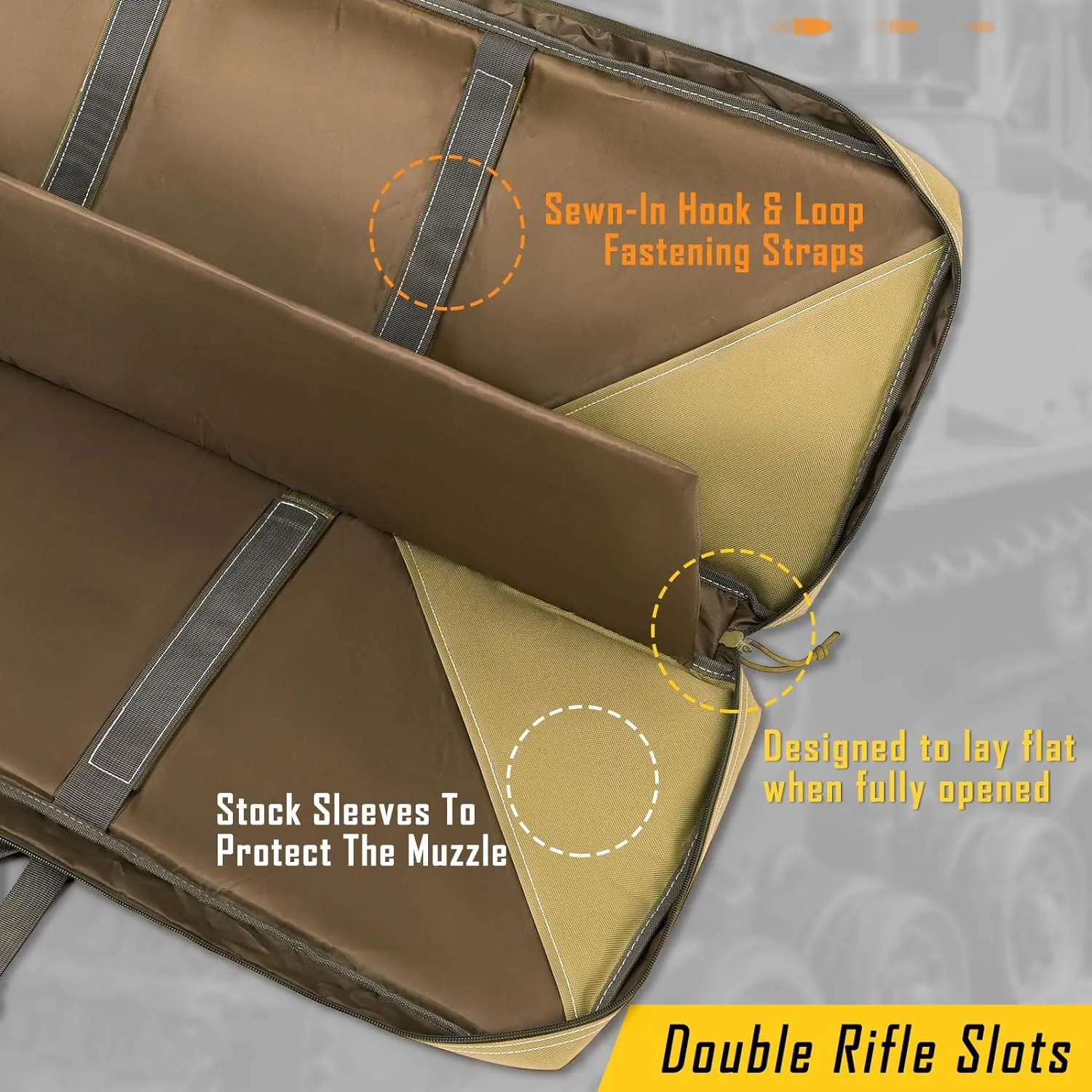DULCE DOM 32/36/42/48/52 inch Double Rifle Case Soft Bag Gun Case, Perfect for Rifle Pistol Firearm Storage and Transportation, All Around Shooting Range Tactical Rifle Backpack, Indoor Outdoor
