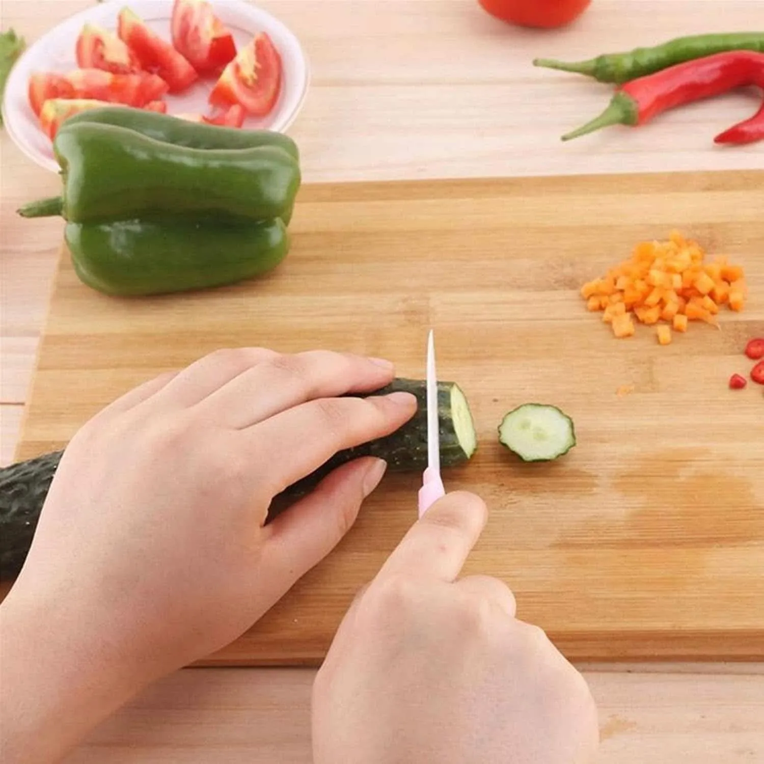 Durable Bamboo Cutting & Slicing Board with Holder
