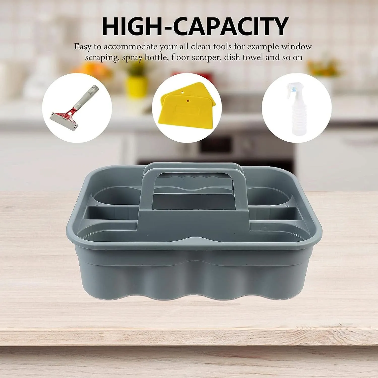 Durable Plastic Cleaning Caddy with Handle