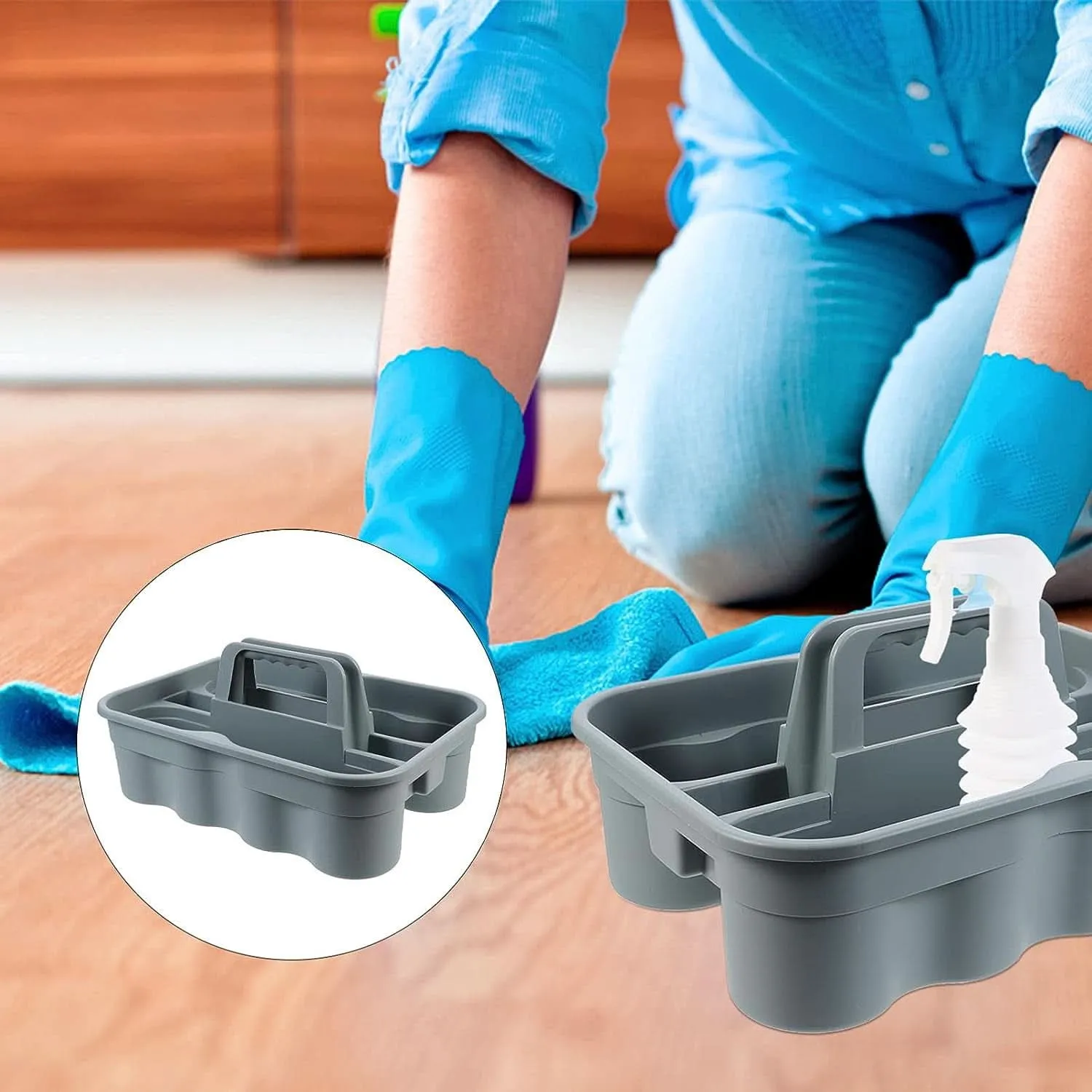 Durable Plastic Cleaning Caddy with Handle