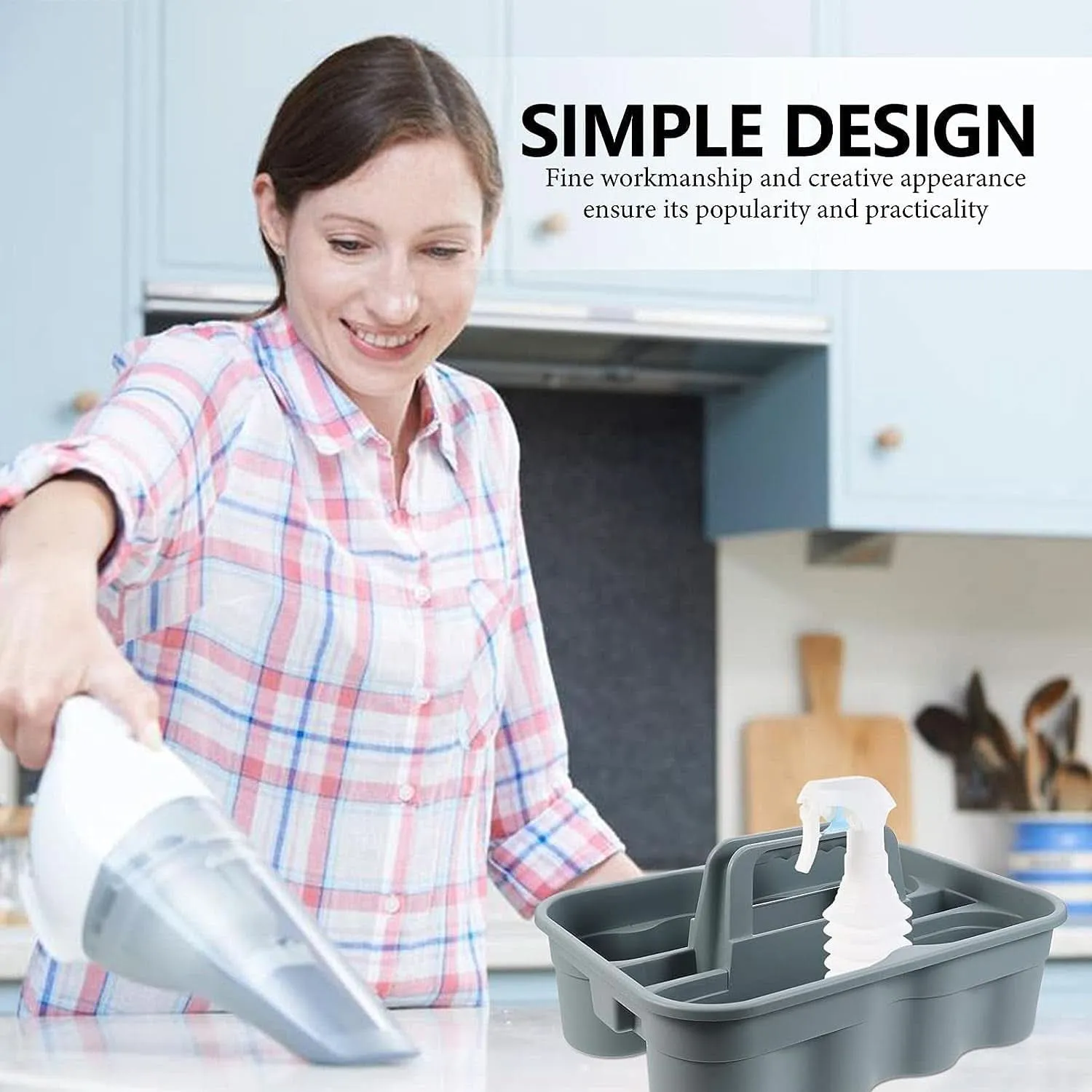 Durable Plastic Cleaning Caddy with Handle