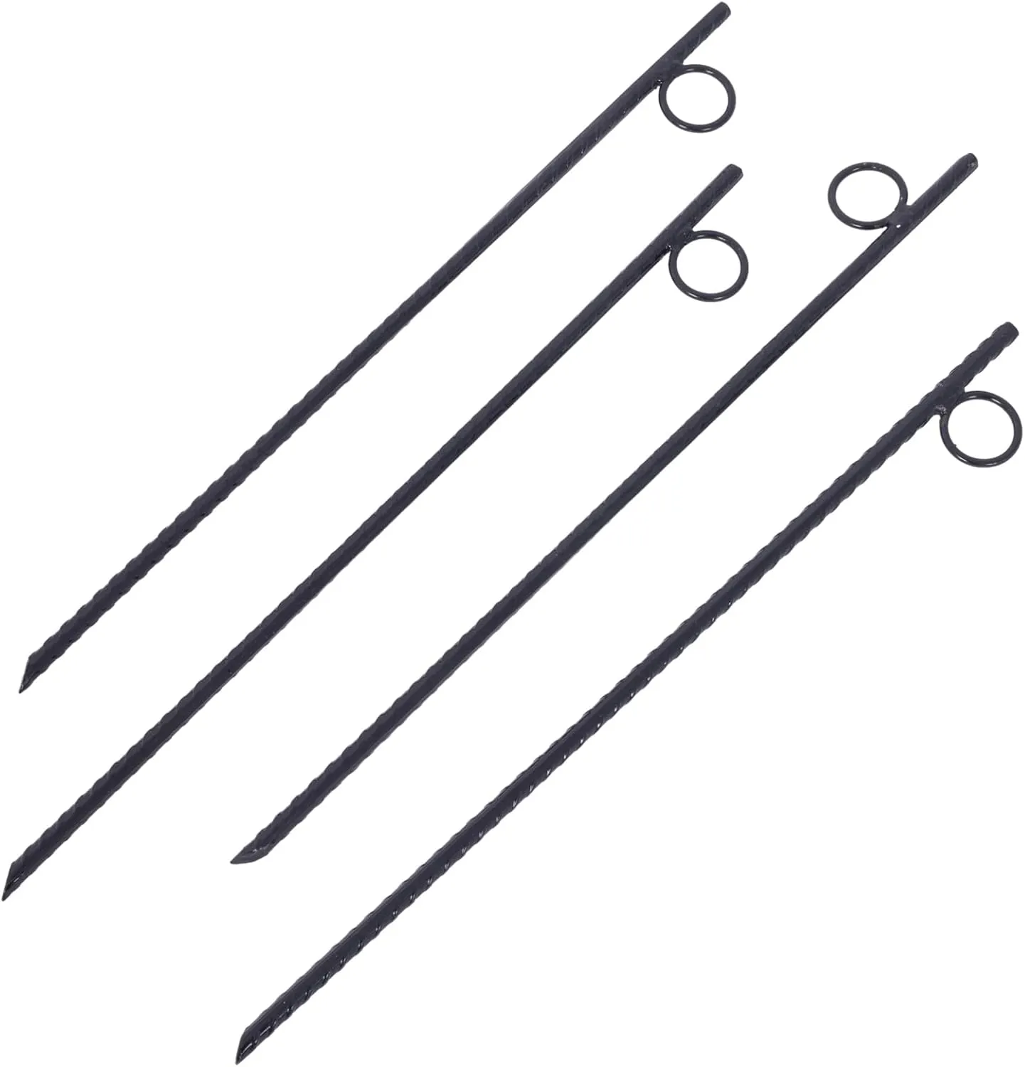 Durable Steel Rebar Stakes with Loop, 18 Inch Long, Grip and Easy Installation, 4-Piece Set for Tents and Canopies
