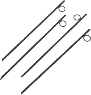 Durable Steel Rebar Stakes with Loop, 18 Inch Long, Grip and Easy Installation, 4-Piece Set for Tents and Canopies