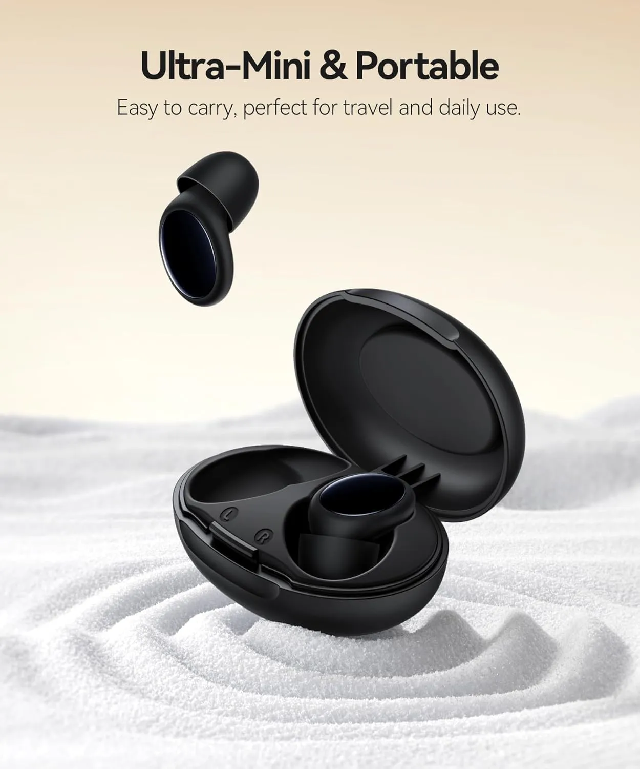 Ear Plugs for Sleeping, 45dB Ear Plugs for Noise Reduction, Reusable Noise Cancelling Ear Plugs for Concerts, Motorcycle, Travel - Silicone Hearing Protection Earplugs with 8 Eartips & Case Black