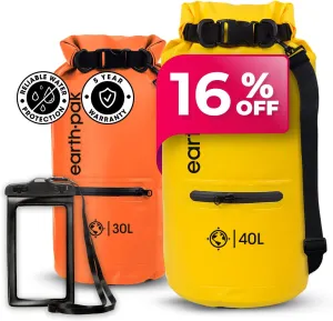 Earth Pak Waterproof Dry Bag with Zippered Pocket - Waterproof Dry Bag Backpack Keeps Gear Dry for Boating, Camping, Fishing, Beach Drybag, Kayak Accessories - Dry Bags Waterproof with Phone Case