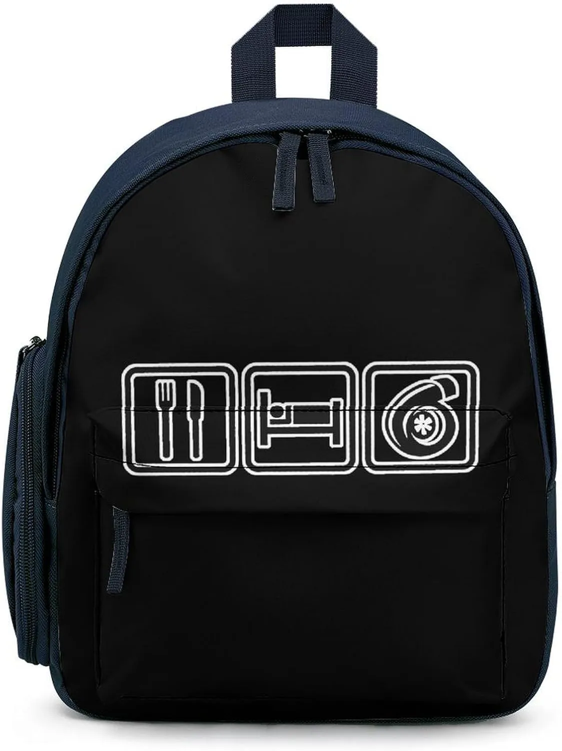 Eat Sleep Boosts Simple Backpack Lightweight Cute Printing Shoulder Bag Family Travel Blue-style