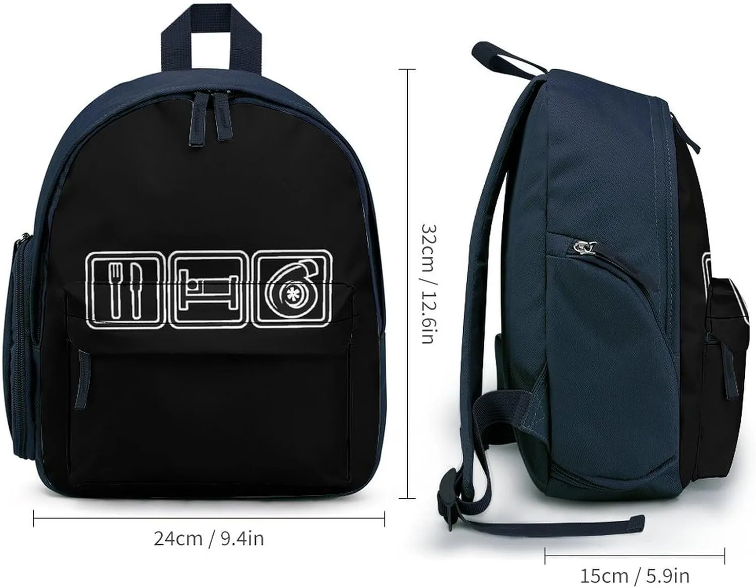 Eat Sleep Boosts Simple Backpack Lightweight Cute Printing Shoulder Bag Family Travel Blue-style