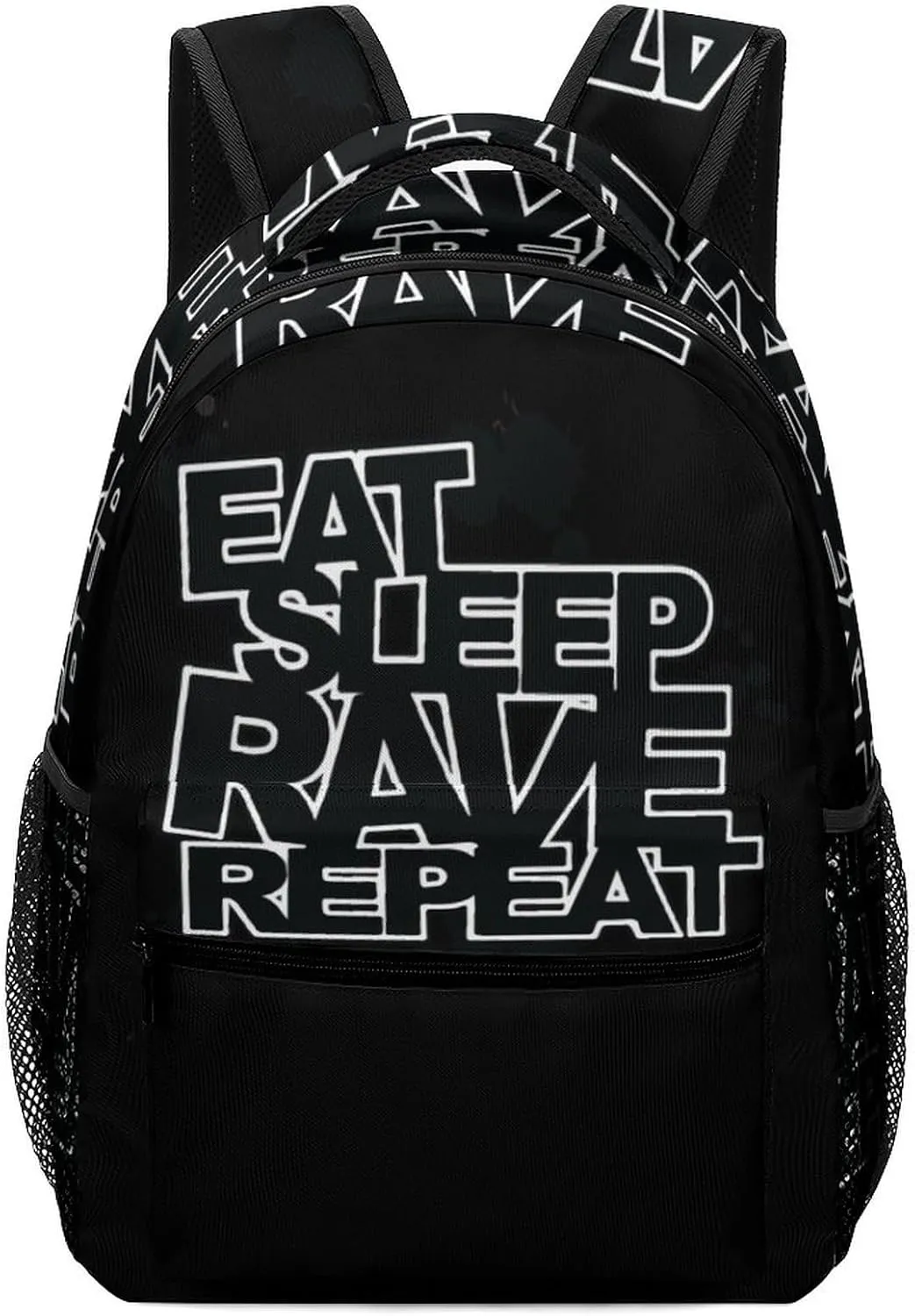 Eat Sleep Rave Repeat Travel Backpack Lightweight Shoulders Bag Laptop Daypack for Work Office