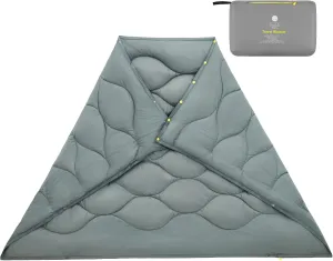 EEZEE Lightweight Backpacking Blanket Warm Camping Blanket Cold Weather Down Alternative Travel Blanket Compact Packable Camp Quilt Blanket Puffy for Stadium, Airplane, Festivals, Converts to A Poncho