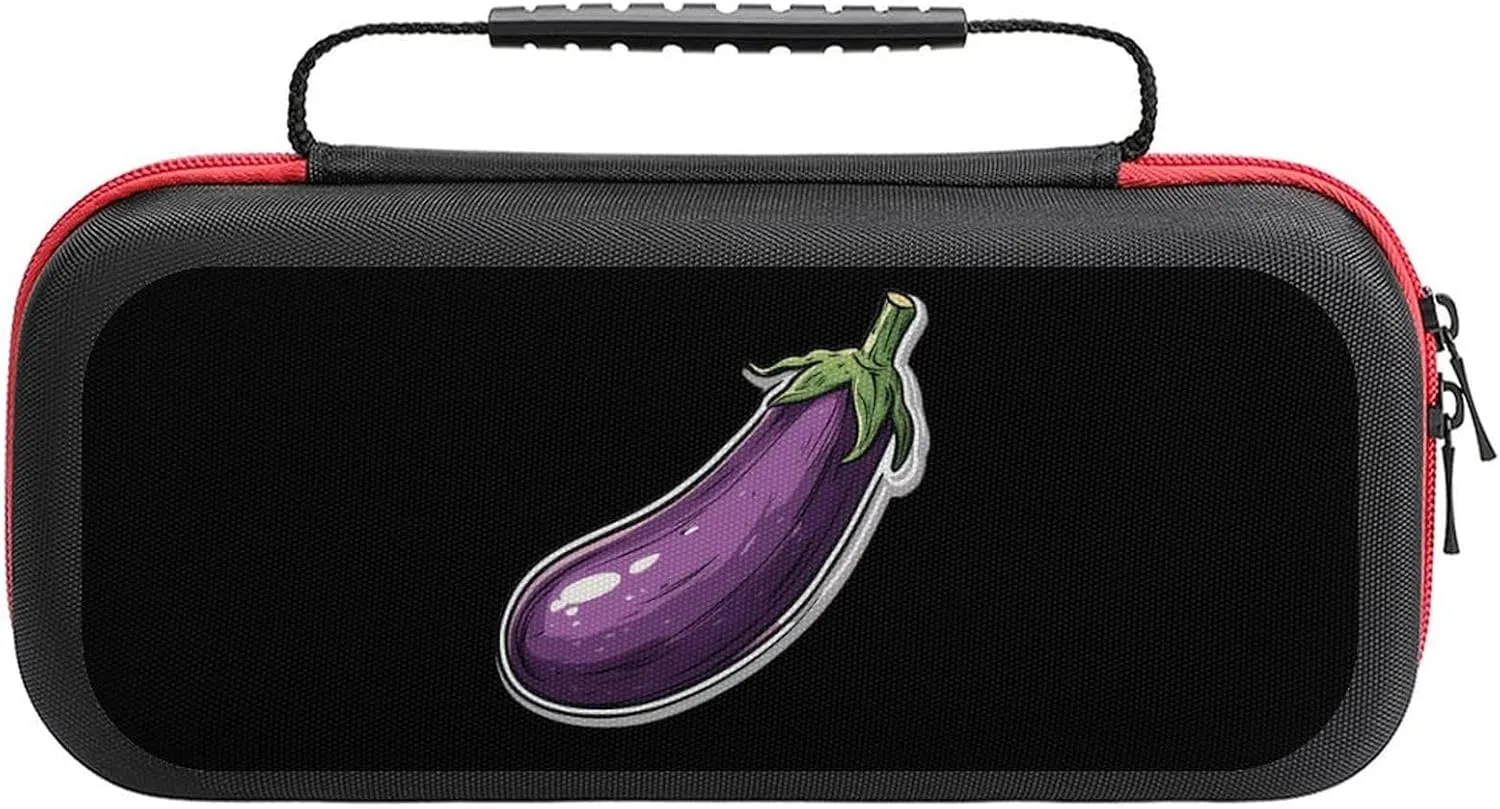 Eggplants Portable Protective Shell Compatible with Switch Case Hard Travel Tote Bag with 20 Game Cartridges