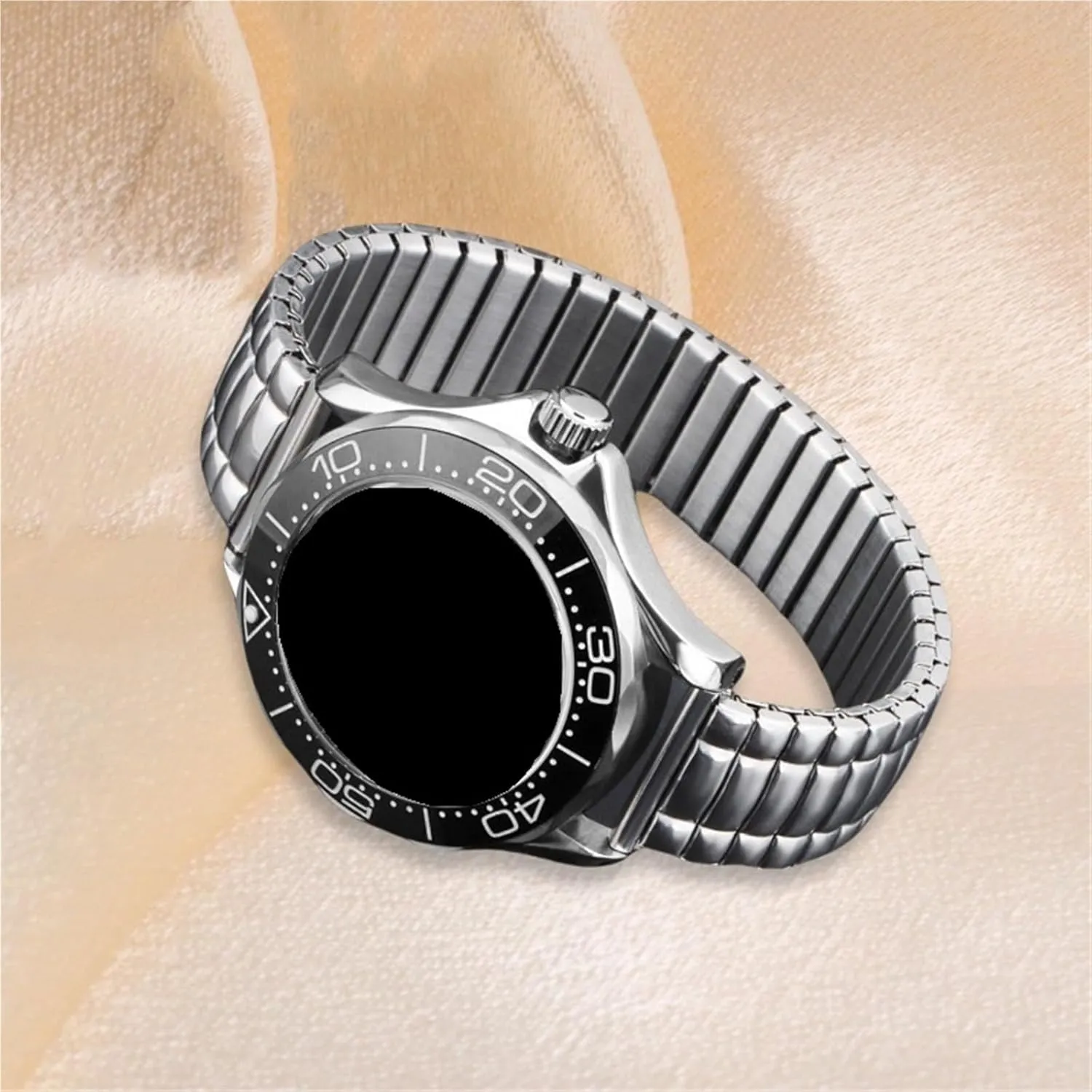 Elastic Stainless Steel Strap Metal Elastic Stretch Elastic Strap 18mm20mm Men's Women's Wristband Compatible Smart Watch Quartz Watch