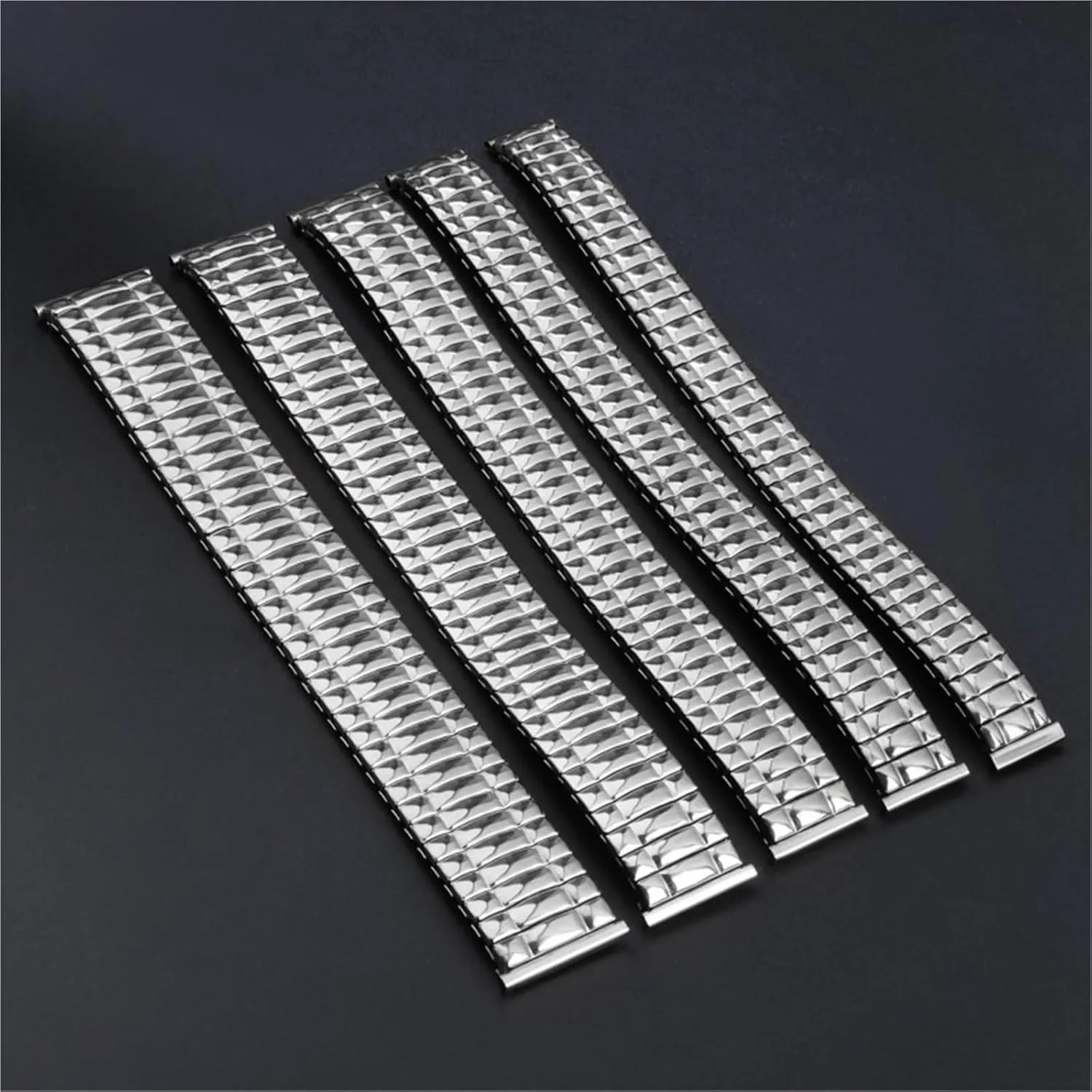 Elastic Stainless Steel Strap Metal Elastic Stretch Elastic Strap 18mm20mm Men's Women's Wristband Compatible Smart Watch Quartz Watch