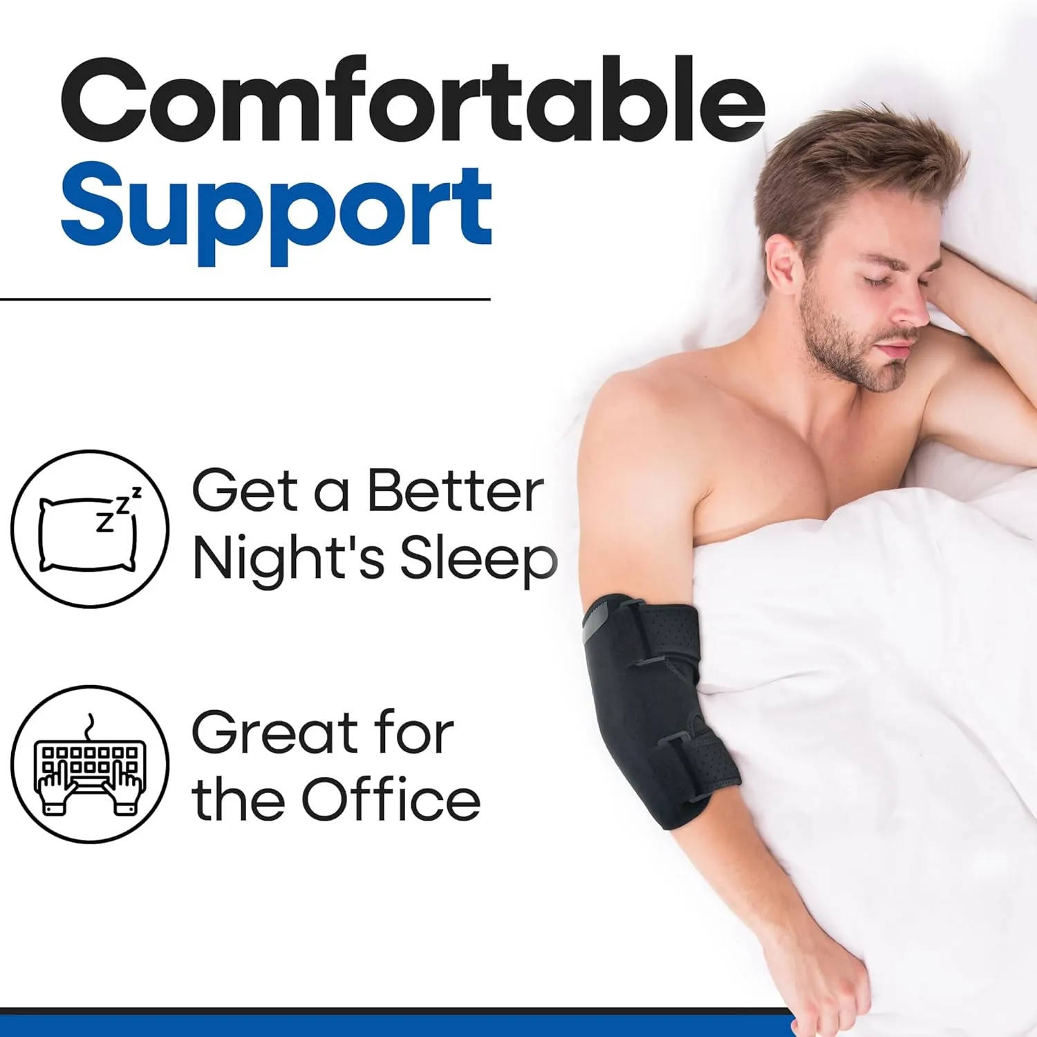 Elbow Splint Tendonitis Elbow Brace | Cubital Tunnel Brace for Sleeping | Tennis Elbow Brace Support & Compression Sleeve Elbow Immobilizer for Ulnar Nerve | Tennis Elbow Brace | Women & Men (SMALL)