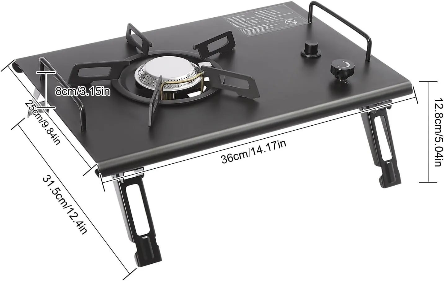 Electronic Ignition Outdoor Camping Cooking Stove, 4000W Portable Gas Stove Foldable Single-Burner Gas Stove Nature Hike Stove for Camping, Hiking, Overnight Trips Electronic Ignition (Black)