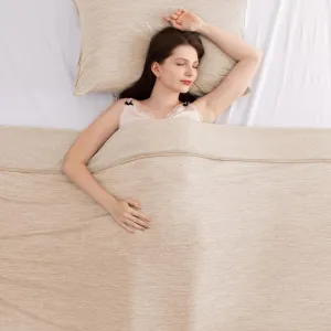 Elegear Revolutionary Cooling Blanket Throw Absorbs Heat to Keep Body Cool for Night Sweats, Arc-Chill 3.0 Cool Fiber Q-Max>0.5 for Hot Sleepers, Lightweight Summer Cold Blankets for Sleeping, Beige