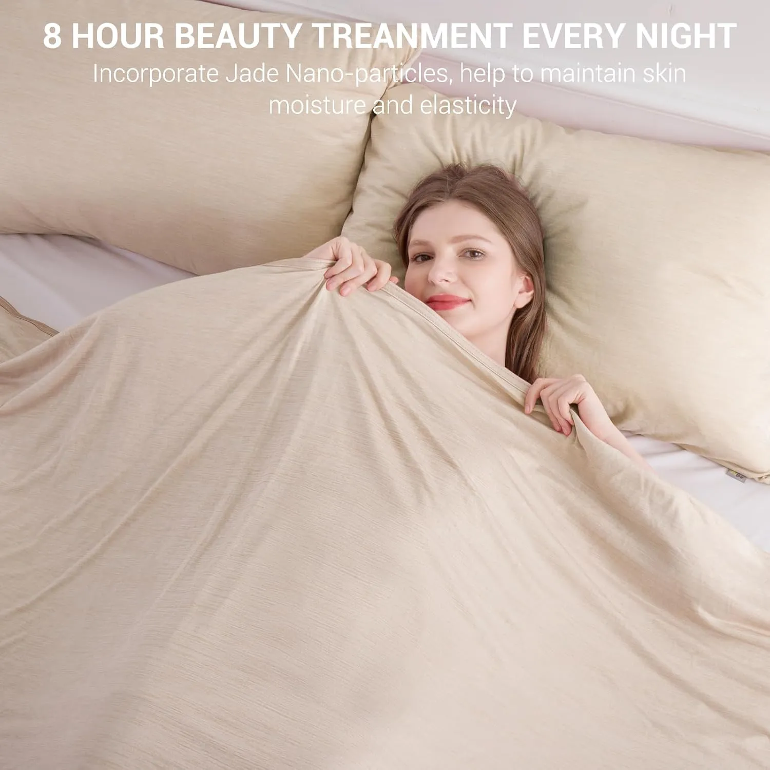 Elegear Revolutionary Cooling Blanket Throw Absorbs Heat to Keep Body Cool for Night Sweats, Arc-Chill 3.0 Cool Fiber Q-Max>0.5 for Hot Sleepers, Lightweight Summer Cold Blankets for Sleeping, Beige