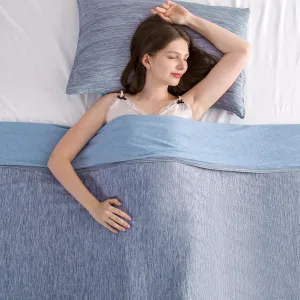 Elegear Revolutionary Cooling Blanket Throw Absorbs Heat to Keep Body Cool for Night Sweats, Arc-Chill 3.0 Cool Fiber Q-Max>0.5 for Hot Sleepers, Lightweight Summer Cold Blankets for Sleeping, Blue