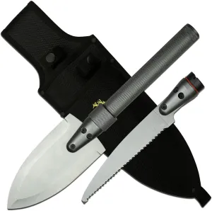 Elk Ridge - Outdoors Multi-Function Tool - Spear Blade and Saw Blade, Entrenching Tool, Survival Capsule, Nylon Sheath - Hunting, Camping, Survival - ER-931