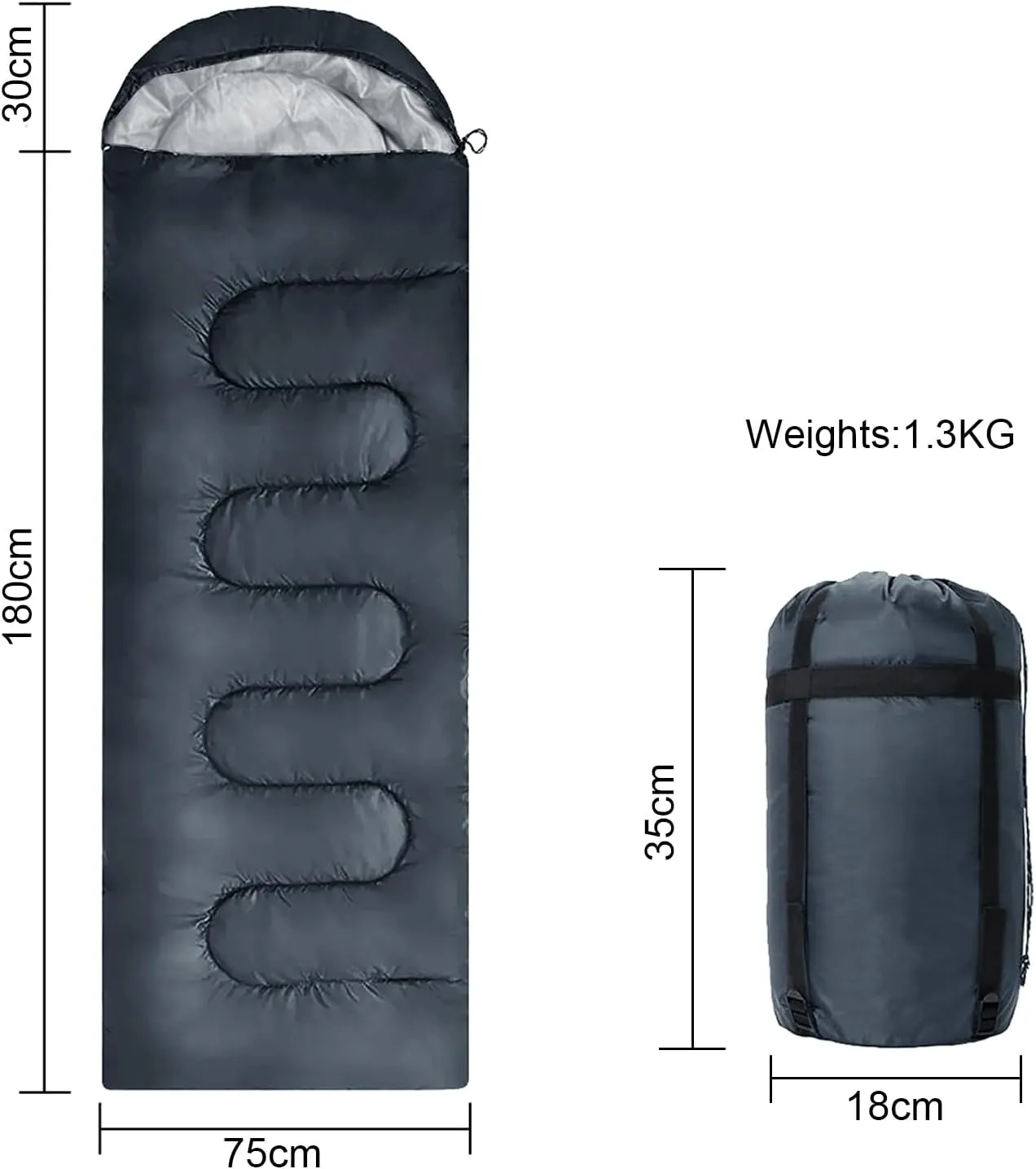 Envelope Camping Sleeping Bag 3 Seasons Warm & Cool Weather, Lightweight, Waterproof, Portable for Adults & Kids - Camping Gear Equipment Hiking Travel, Indoors and Outdoors