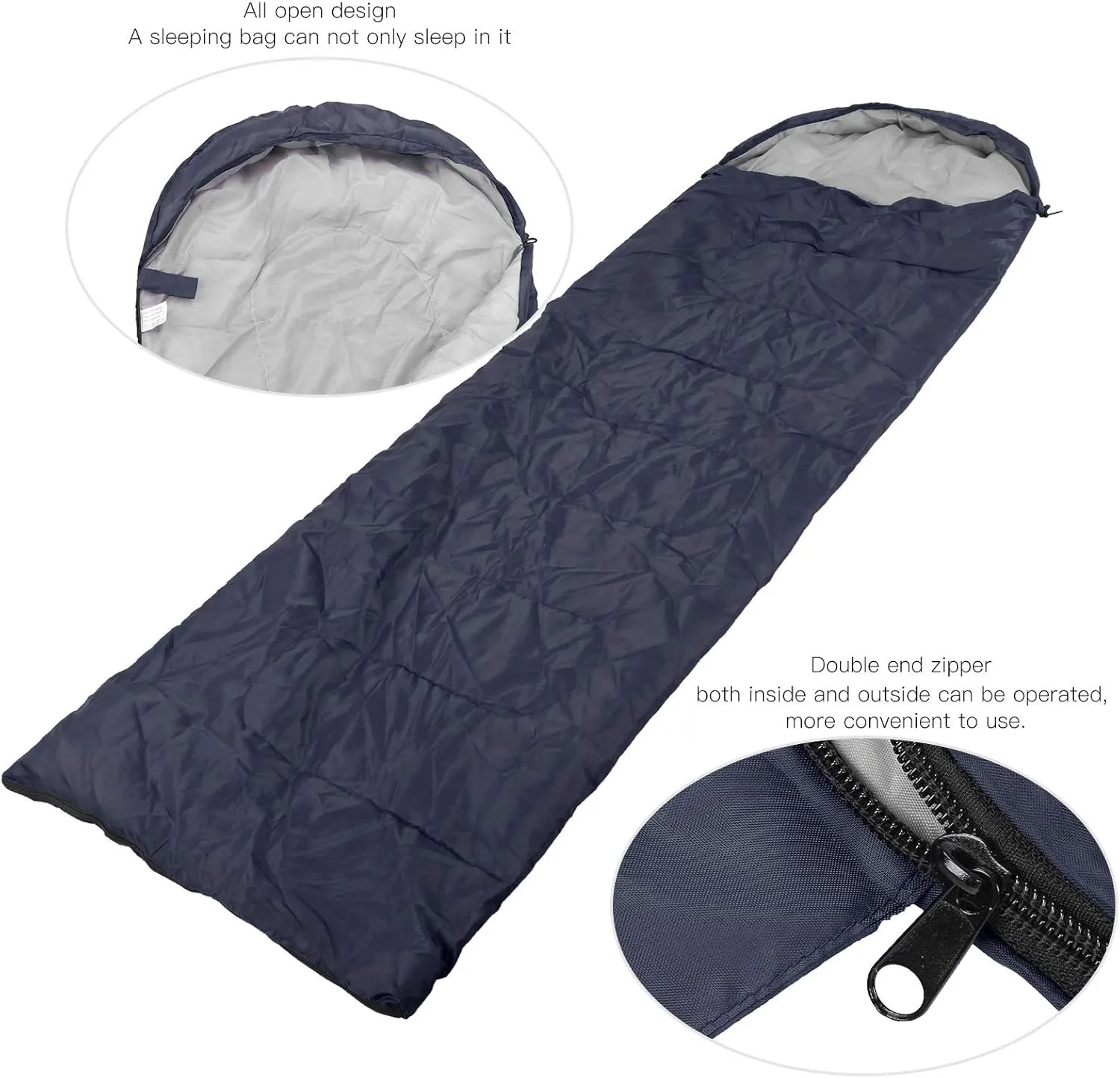 Envelope Sleeping Bag, Adult Outdoor Envelope Sleeping Bag, All Season Sleeping Bag with Hood, Waterproof Sleeping Bag for Camping, for Camping Hiking Backpacking