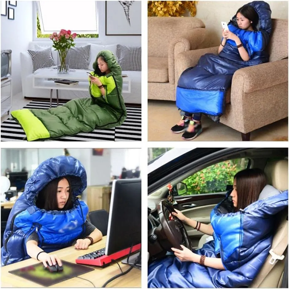 Envelope Sleeping Bag, Warm Waterproof Lightweight Camping Sleeping Bag, 190cm75cm,Can Be Spliced Double Sleeping Bag, Sleeping Bags for Adults and Children Camping -1kg_Green Left Super