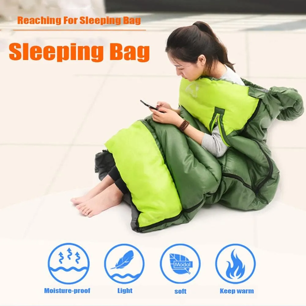 Envelope Sleeping Bag, Warm Waterproof Lightweight Camping Sleeping Bag, 190cm75cm,Can Be Spliced Double Sleeping Bag, Sleeping Bags for Adults and Children Camping -1kg_Green Left Super