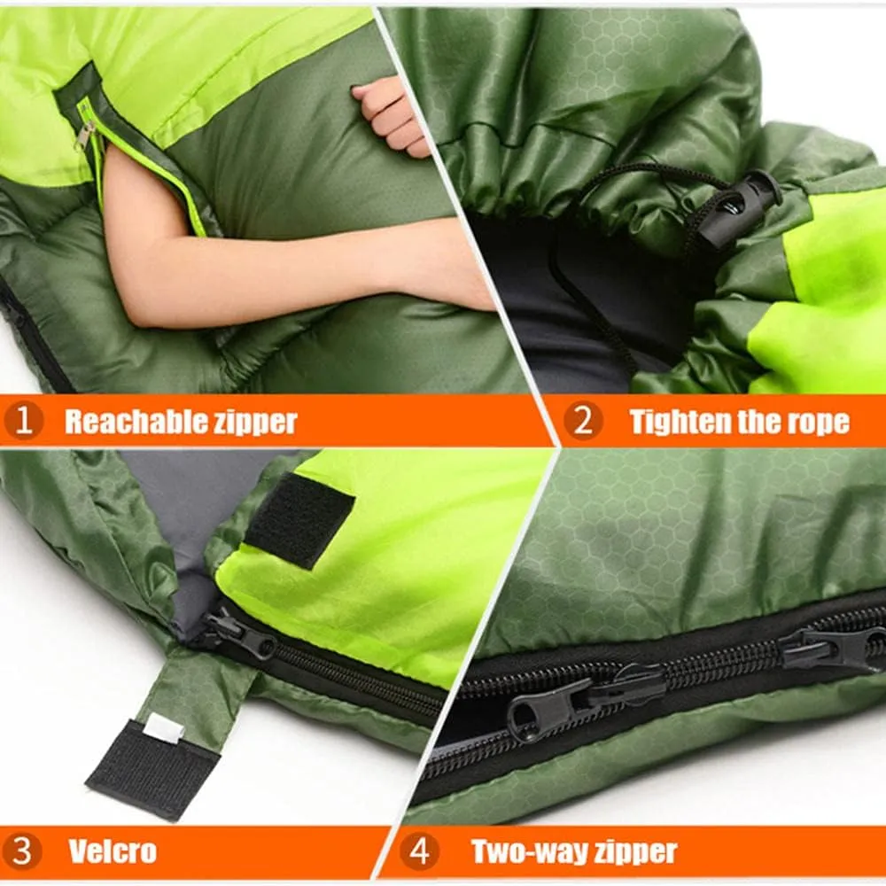 Envelope Sleeping Bag, Warm Waterproof Lightweight Camping Sleeping Bag, 190cm75cm,Can Be Spliced Double Sleeping Bag, Sleeping Bags for Adults and Children Camping -1kg_Green Left Super