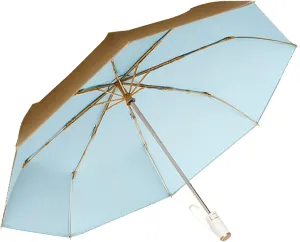 erised's bifrost Light Small Compact Travel Automatic Golden Folding Umbrella 8 Ribs,Auto Open Close Button,Portable,Ergonomic Handle,99 UV Protection,Rain Sun,Backpack,Women Men