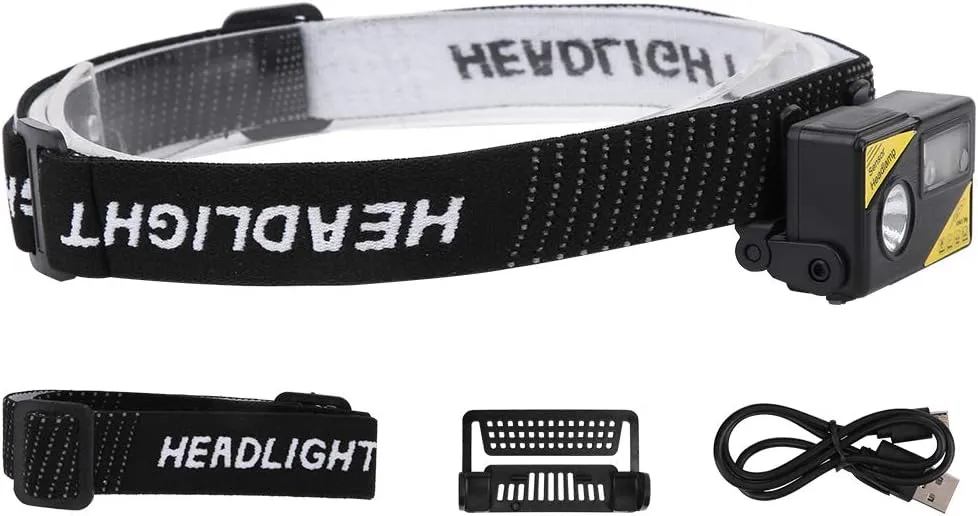 EVTSCAN K180 LED Lightweight USB Charging Headlamp Hat Clip Strong Light Control Waterproof Compact ABS Material Headlamp 45 Degrees Adjustable Lighting Angle for Outdoor Camping