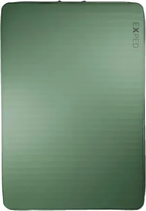 Exped MegaMat 10 Duo - Self Inflating Foam Sleeping Pad, 4" Thickness Camping Bed, Compact and Lightweight, Mini Pump Included, Green, Queen - Past Season