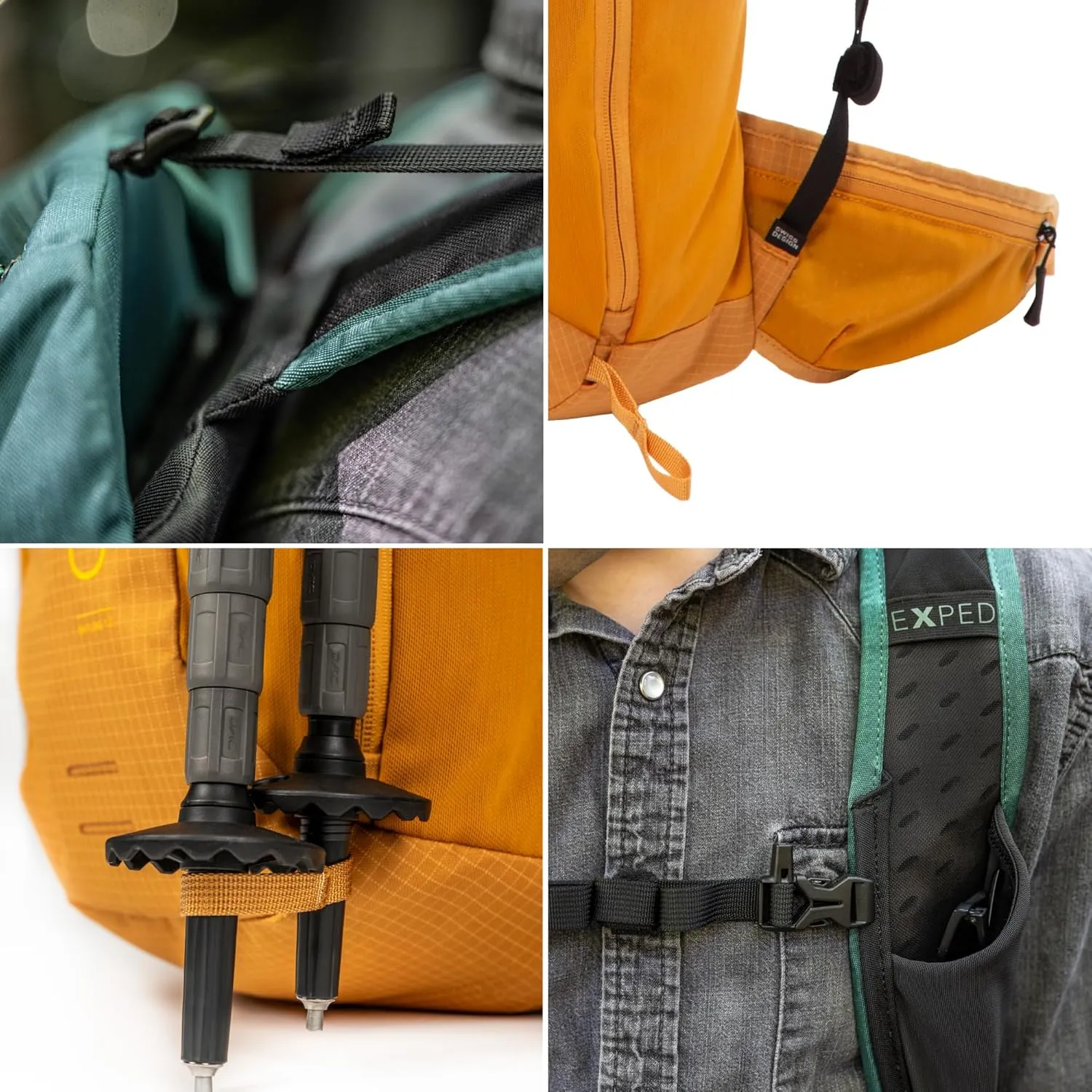 Exped Skyline 20 Liter Backpack - Lightweight Daypack Used for Hiking, Day Trips, and Travel, Hip Belt, Rain Cover, Storage and Bladder Compartment, Medium/Long, Cypress