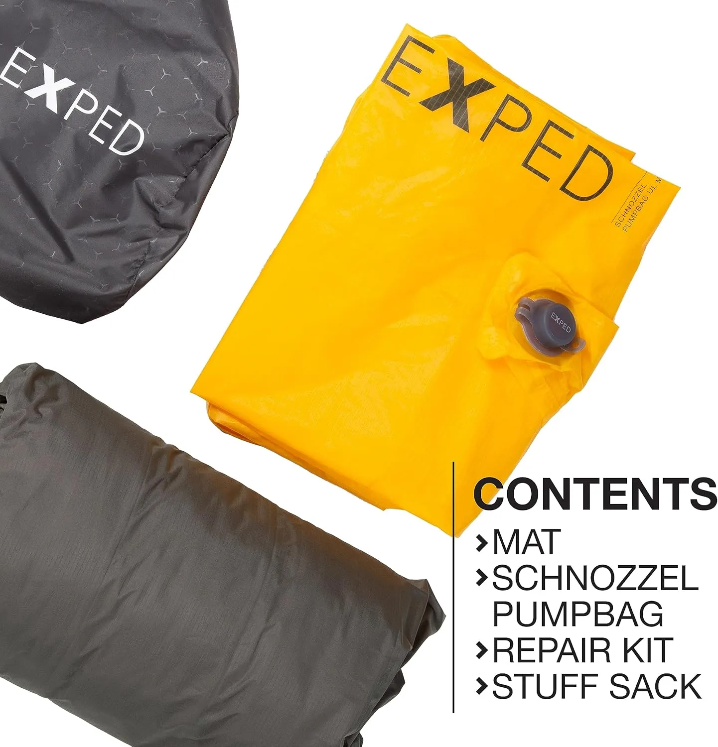 Exped Ultra Series: 1R, 3R, 5R, 7R Single & Duo - Lightweight Backpacking Mat - Packable and Comfortable - Sleeping Pad with Pumpbag for Self-Inflation