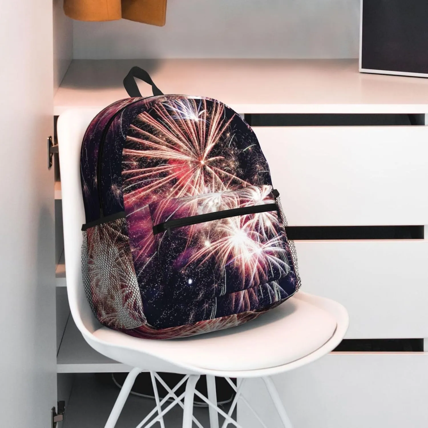 Explosion Firework Print Comfortable Backpack,Your Essential Casual Travel Bag For Outdoor Adventures