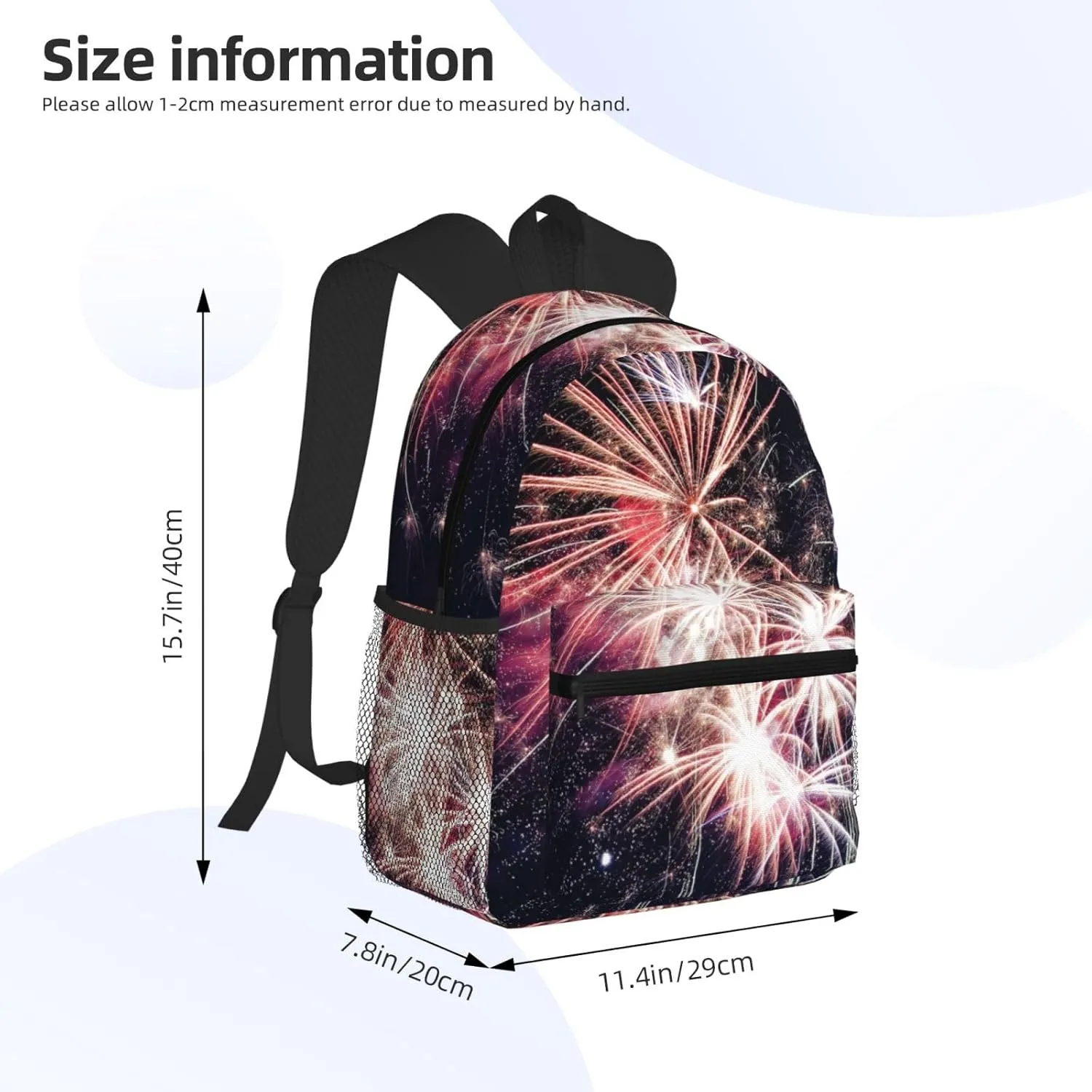 Explosion Firework Print Comfortable Backpack,Your Essential Casual Travel Bag For Outdoor Adventures