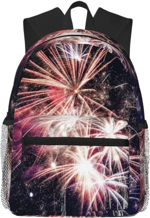 Explosion Firework Print Comfortable Backpack,Your Essential Casual Travel Bag For Outdoor Adventures