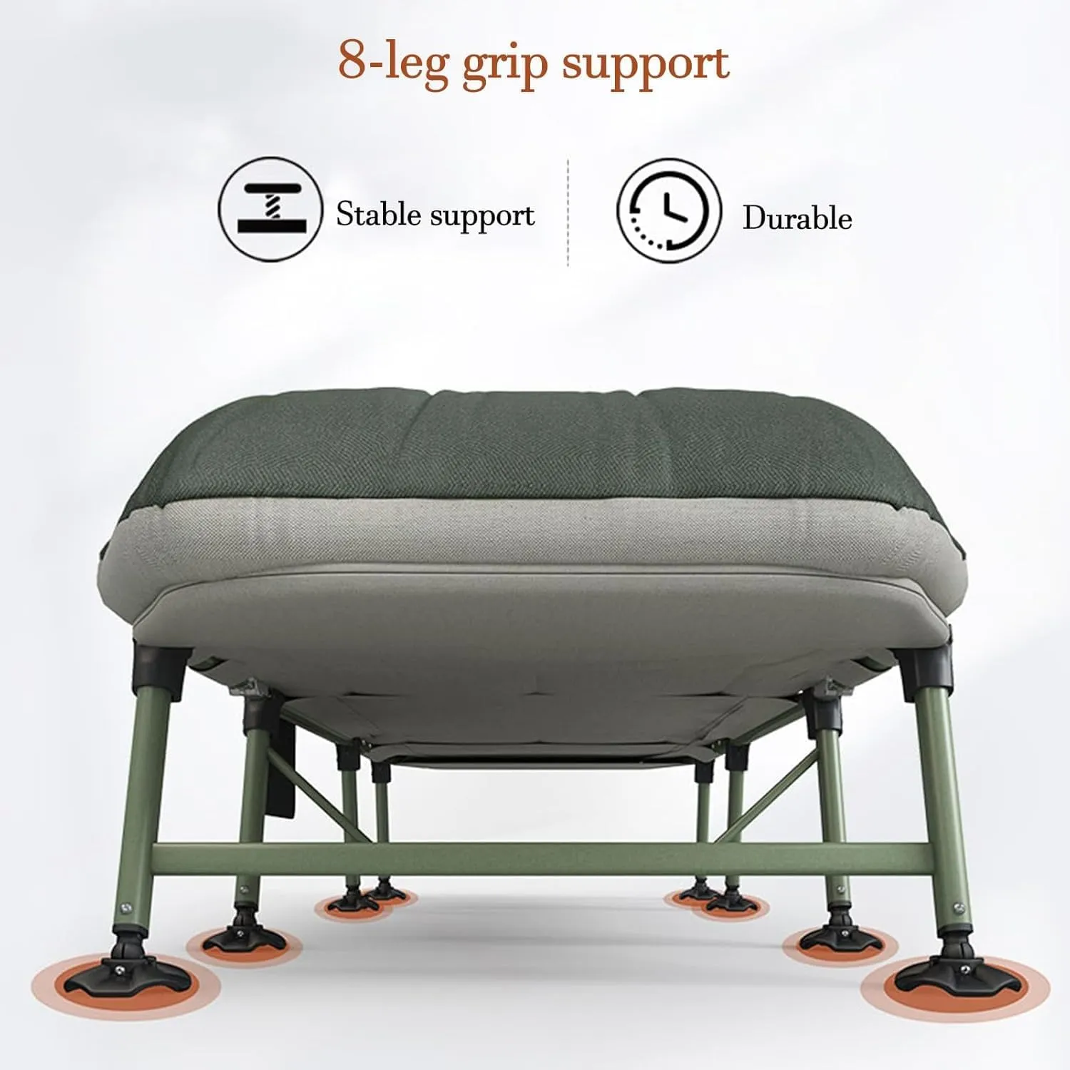 EYPKPL cots for Sleeping Folding Camping Cot 6 Adjustable Positions Cots for Camping with Cushion and Pillow Lounge Chair Load 440 Lbs Camping Bed Stretching Freely