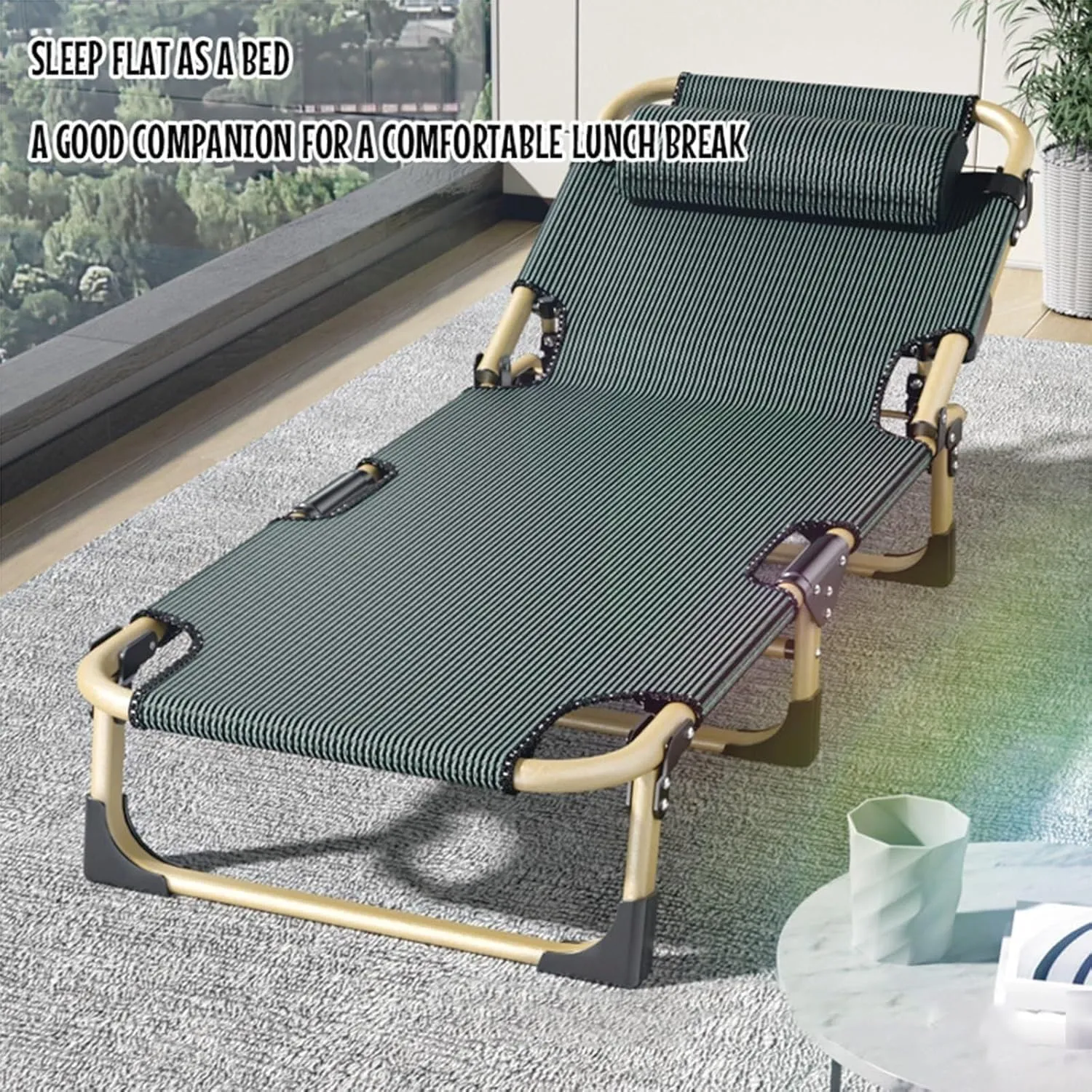 EYPKPL cots for Sleeping Portable Camping Cots 5 Position Adjustable Backrest Camping Cots for Adults with Pillow Load 330 Lbs Cots for Camping Stretching Freely