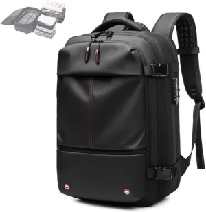 Ezyvac Backpack, Vacuum Seal Travel, Easyvacpac Backpack, 60L Expandable Vaccage Bag Water Resistant (Black, 19.3 * 12.6 * 6 in)