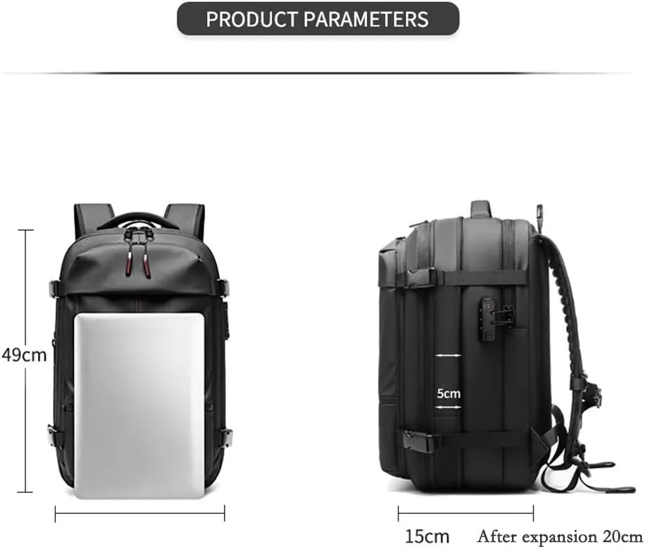 Ezyvac Backpack, Vacuum Seal Travel, Easyvacpac Backpack, 60L Expandable Vaccage Bag Water Resistant (Gray, 19.3 * 12.6 * 6 in)