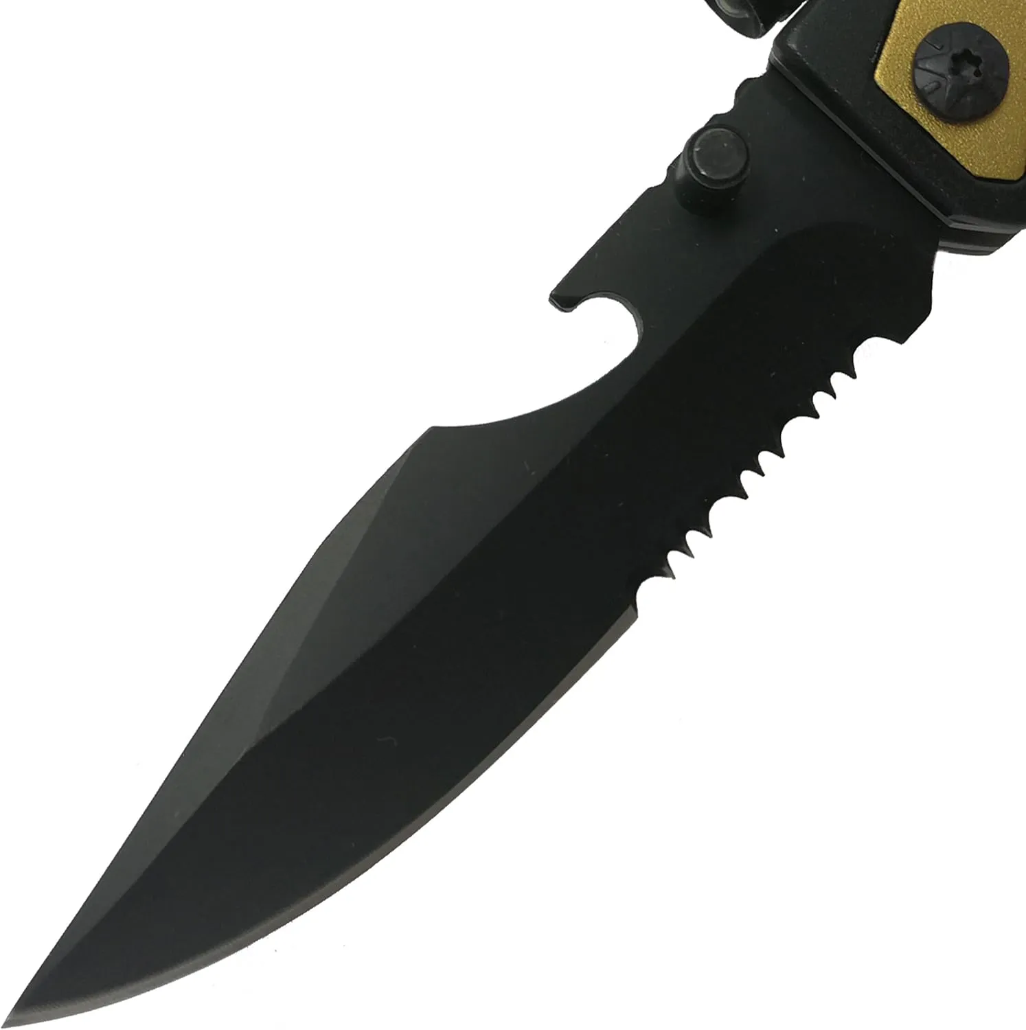 Falcon Spring Assisted Rescue Pocket Knife with Fire Starter and LED Flash Light
