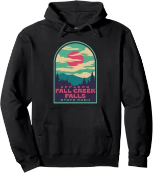 Fall Creek Falls State Park Retro Sunset Pullover Hoodie
