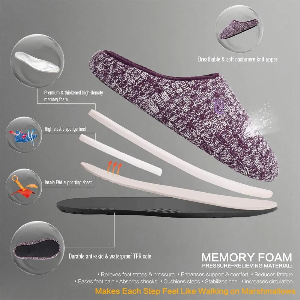 FANTURE nisex Men's Women's Memory Foam Slippers Comfort Cotton-Blend Closed Toe House Shoes Indoor Scuff-U419WMT029-2024-0606