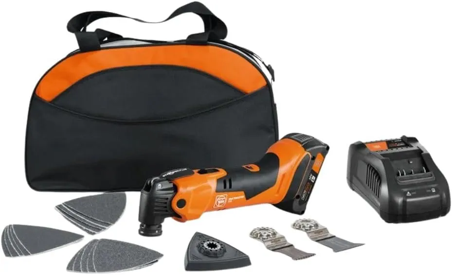 Fein Cordless MultiMaster AMM 500 AS 2 Ah with Nylon Bag for Interior Construction and Renovation - Starlock Plus Mount, QuickIn System, AMPShare/Bosch 18V Battery Compatible - 71293865090